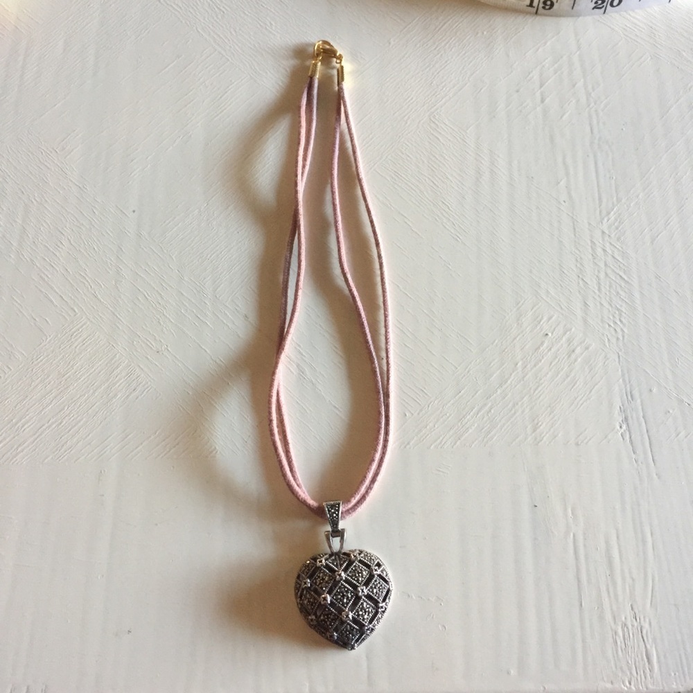 Light Pink Necklace With Heart Pendant